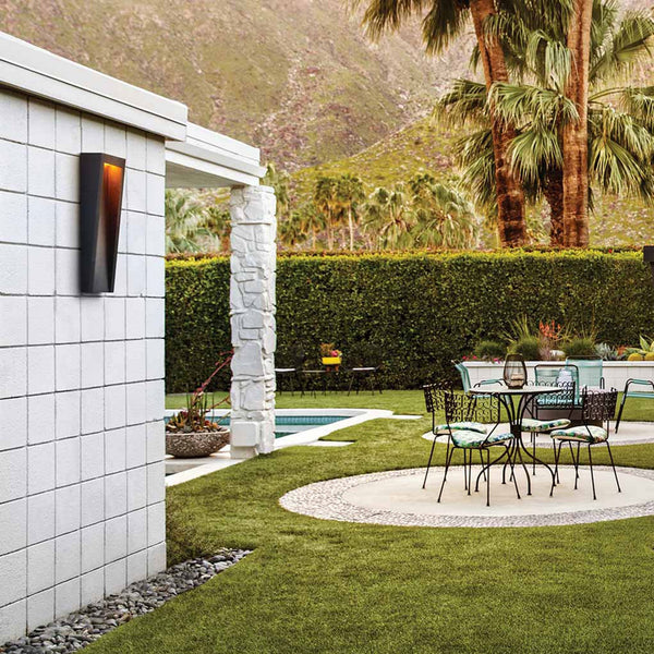 Taper Large Coastal LED Wall Light in Textured Black