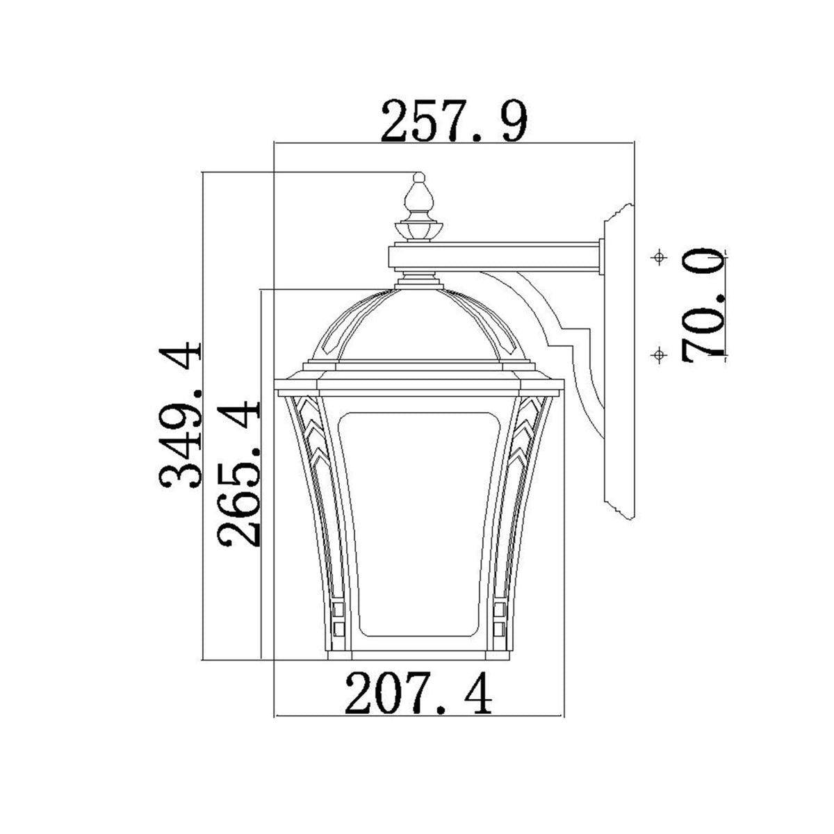 Wabash 2 Light Medium Wall Lantern in Mocha