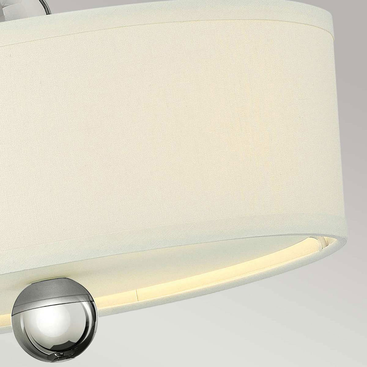 Zelda Semi Flush Ceiling Light in Polished Nickel