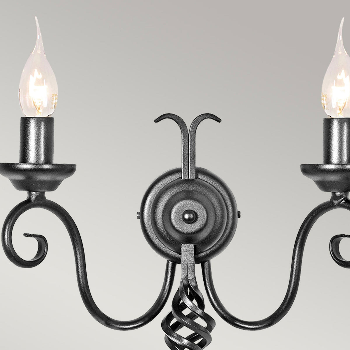 Harlech Twin Arm Wall Light in Black
