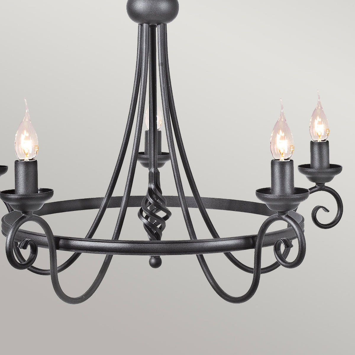 Harlech Five Light Chandelier in Black