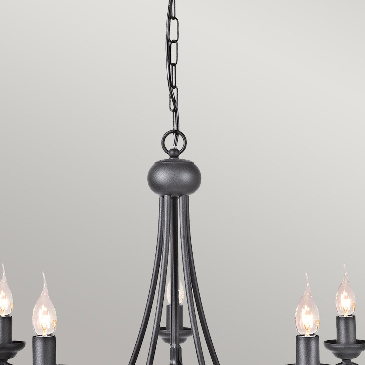 Harlech Five Light Chandelier in Black
