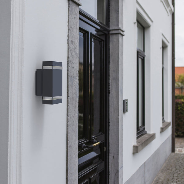 Jannik Large Outdoor LED Wall Light in Dark Grey