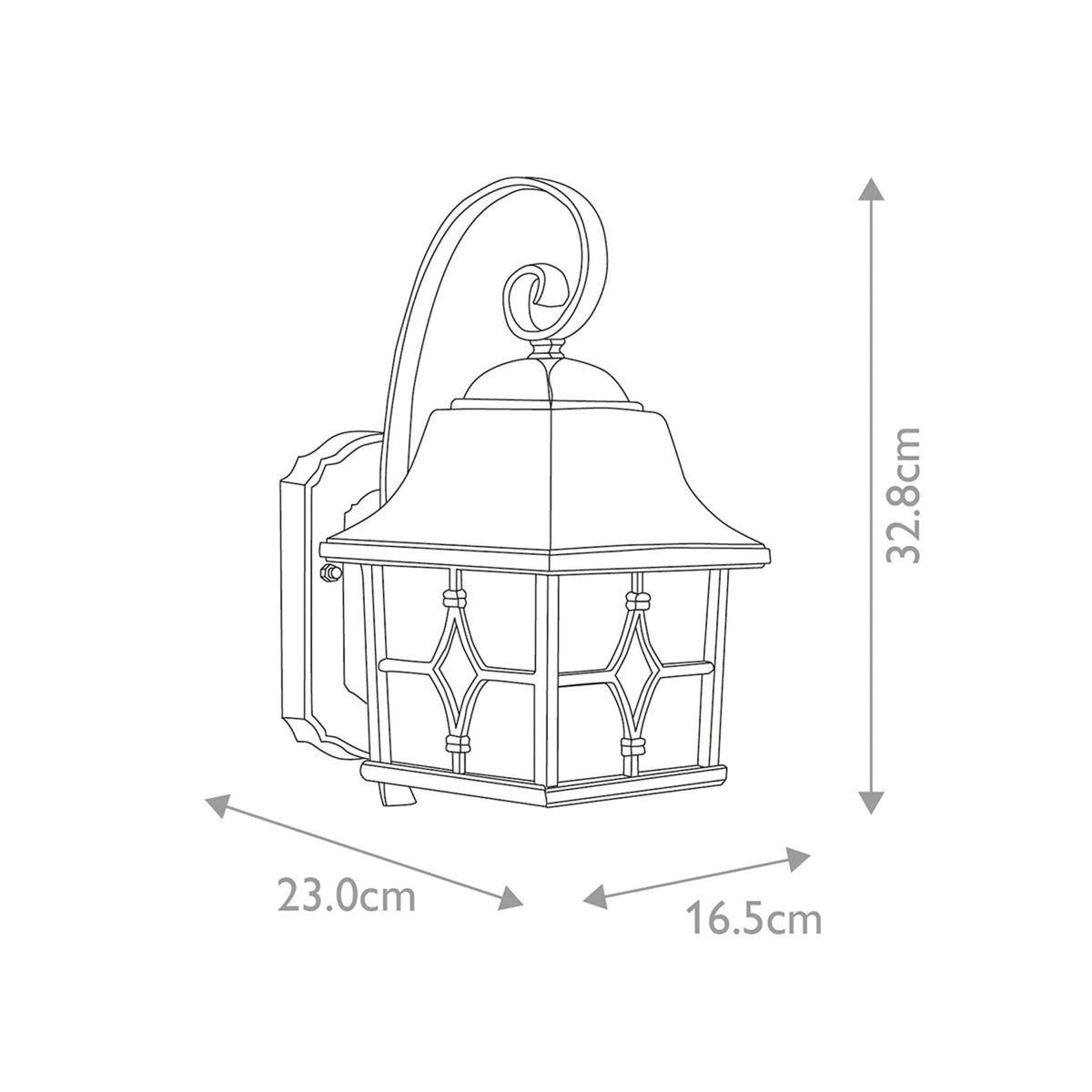 Kent 1 Light Wall Lantern in Black