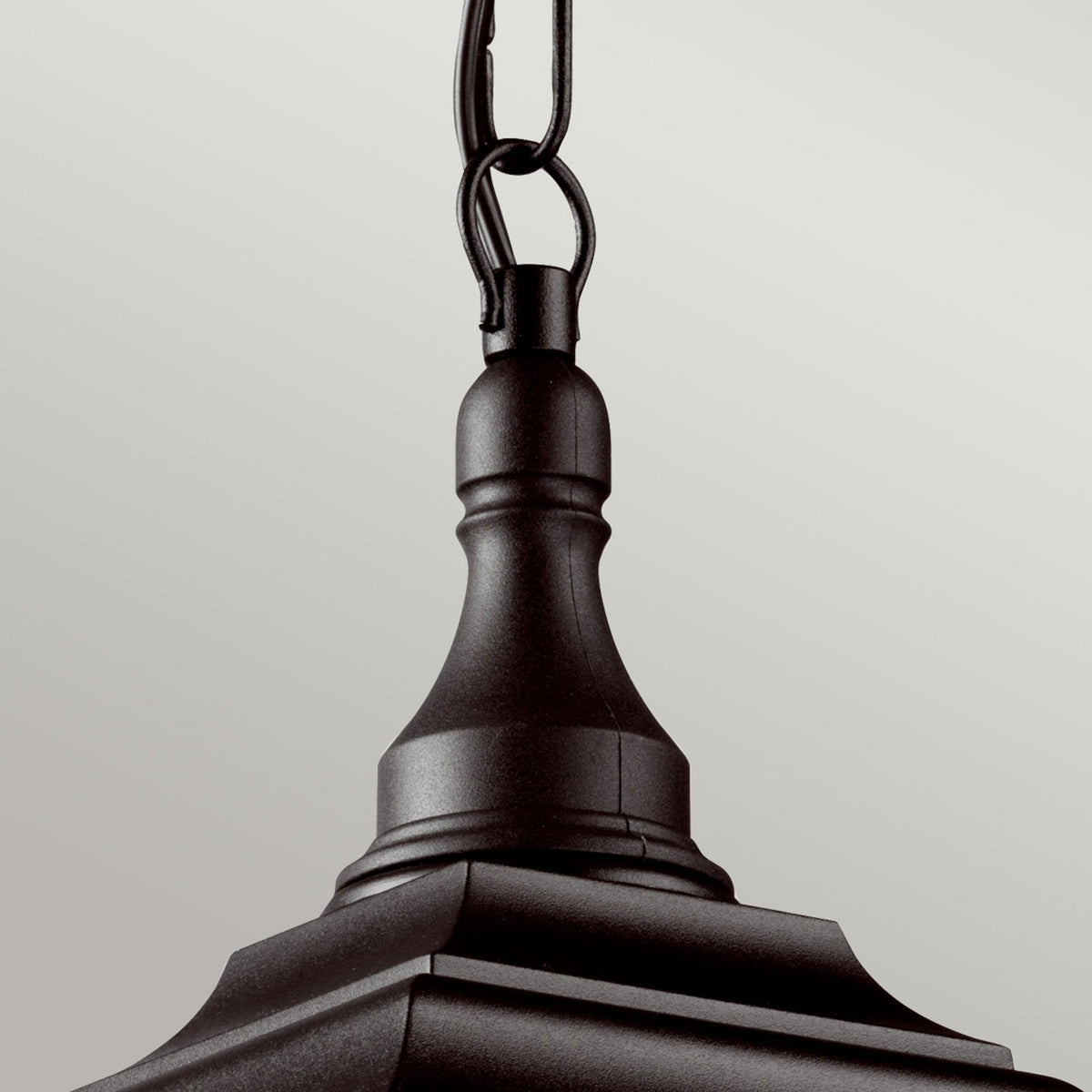 Kerry 4 Sided Oudoor Chain Pendant Light in Black