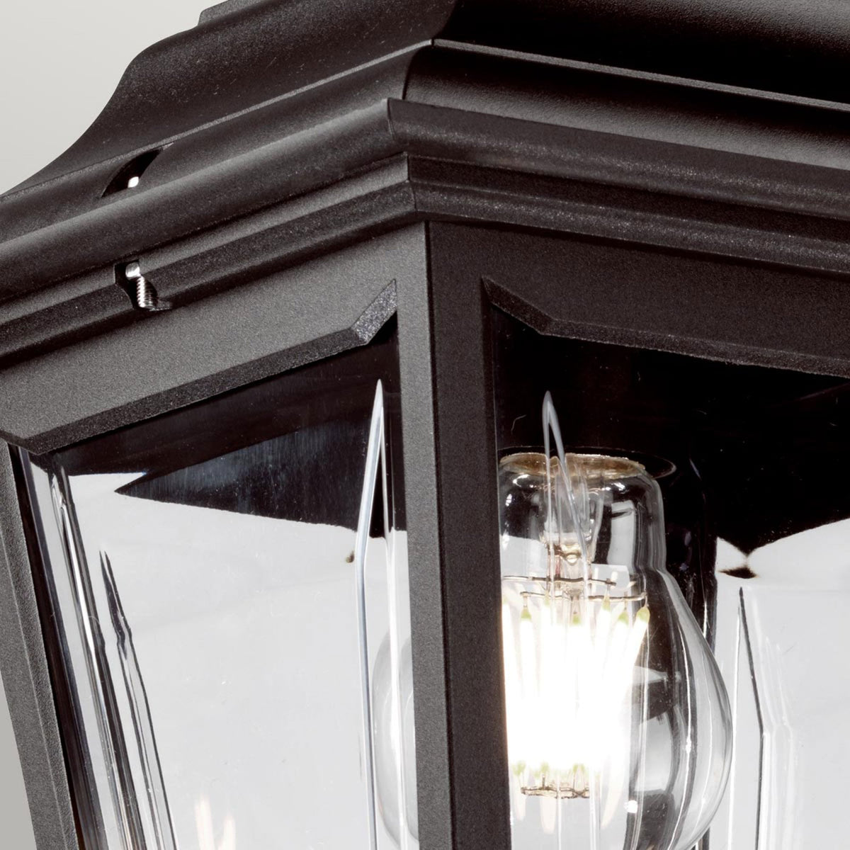Kerry 4 Sided Oudoor Chain Pendant Light in Black
