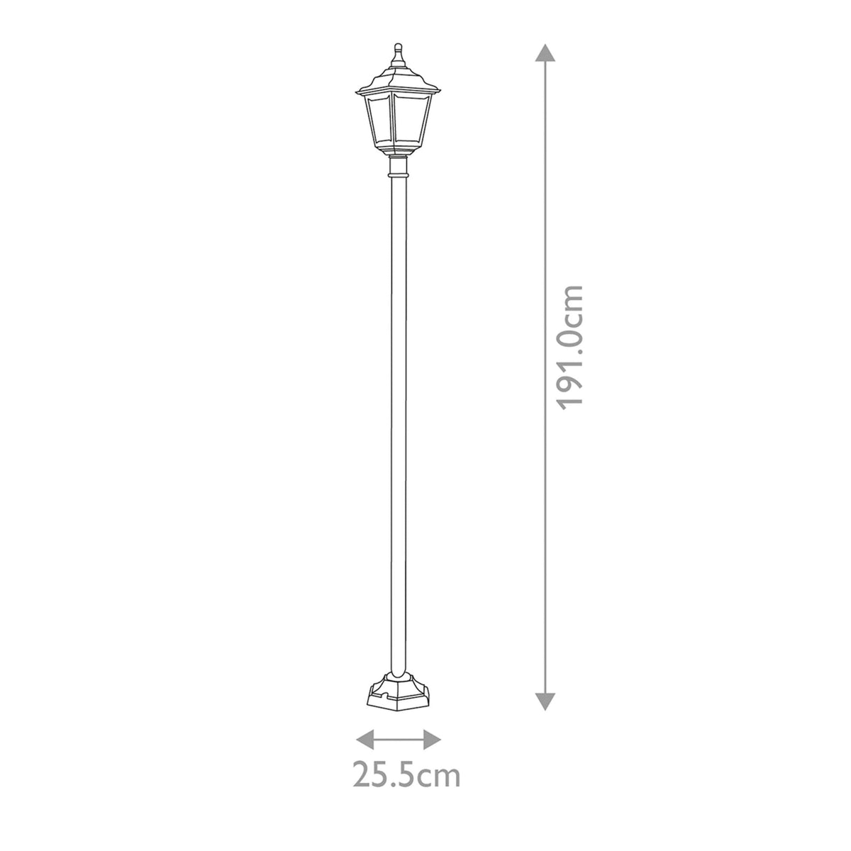 Kerry 4 Sided Outdoor Post Light in Black