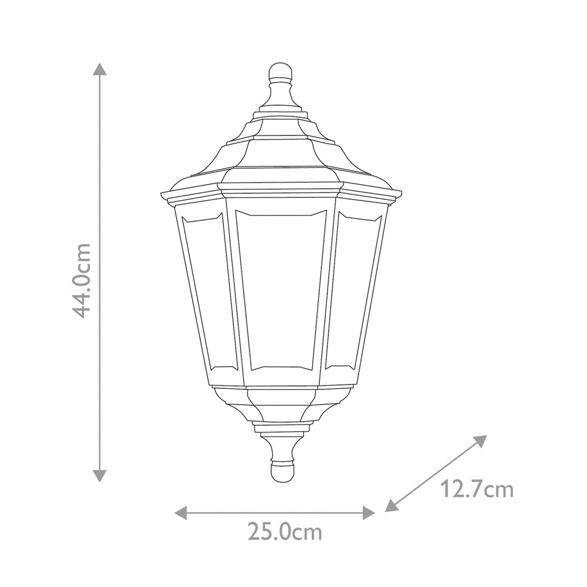 Kinsale 3 Sided Flush Wall Light in Black