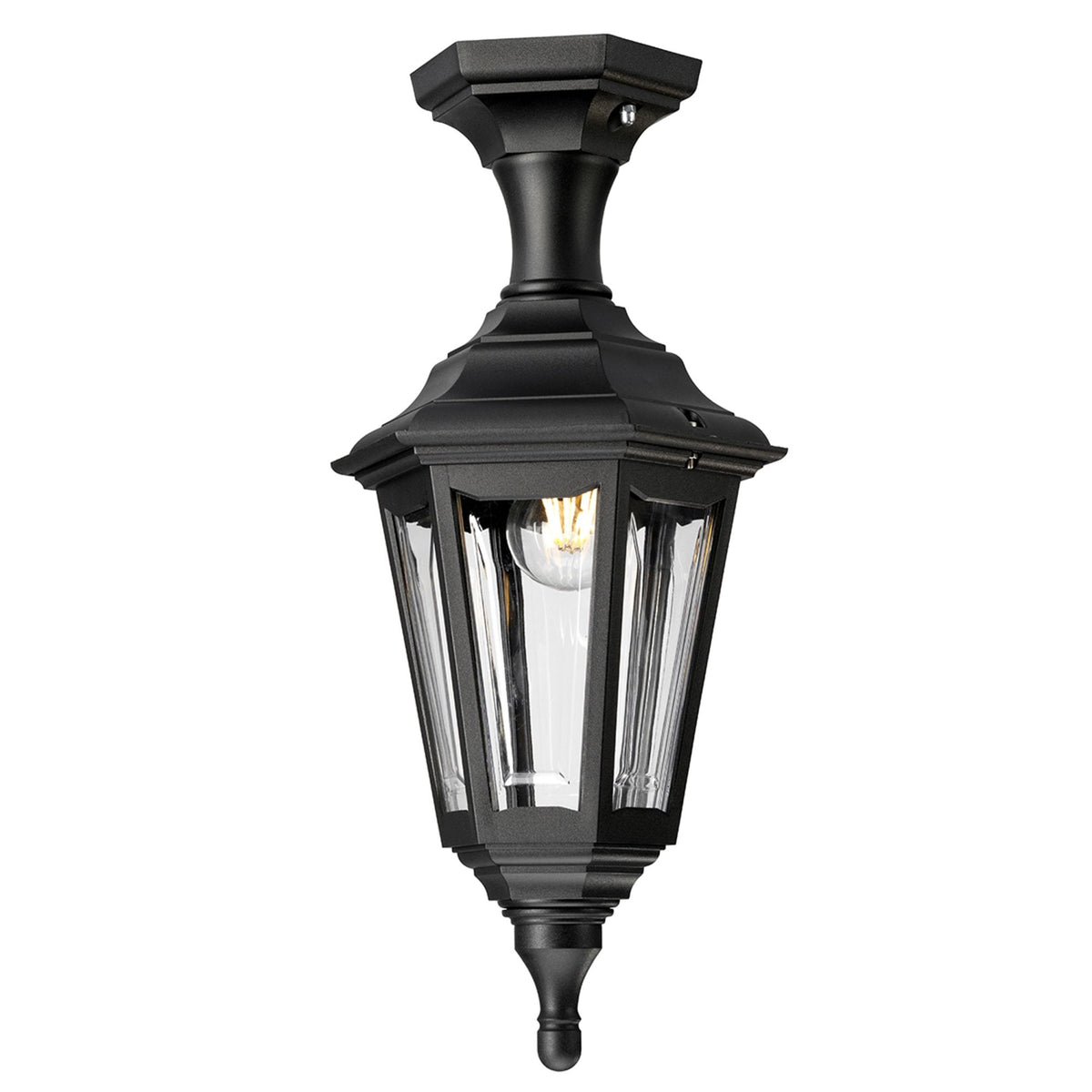 Kinsale 6 Sided Outdoor Pedestal or Porch Light in Black
