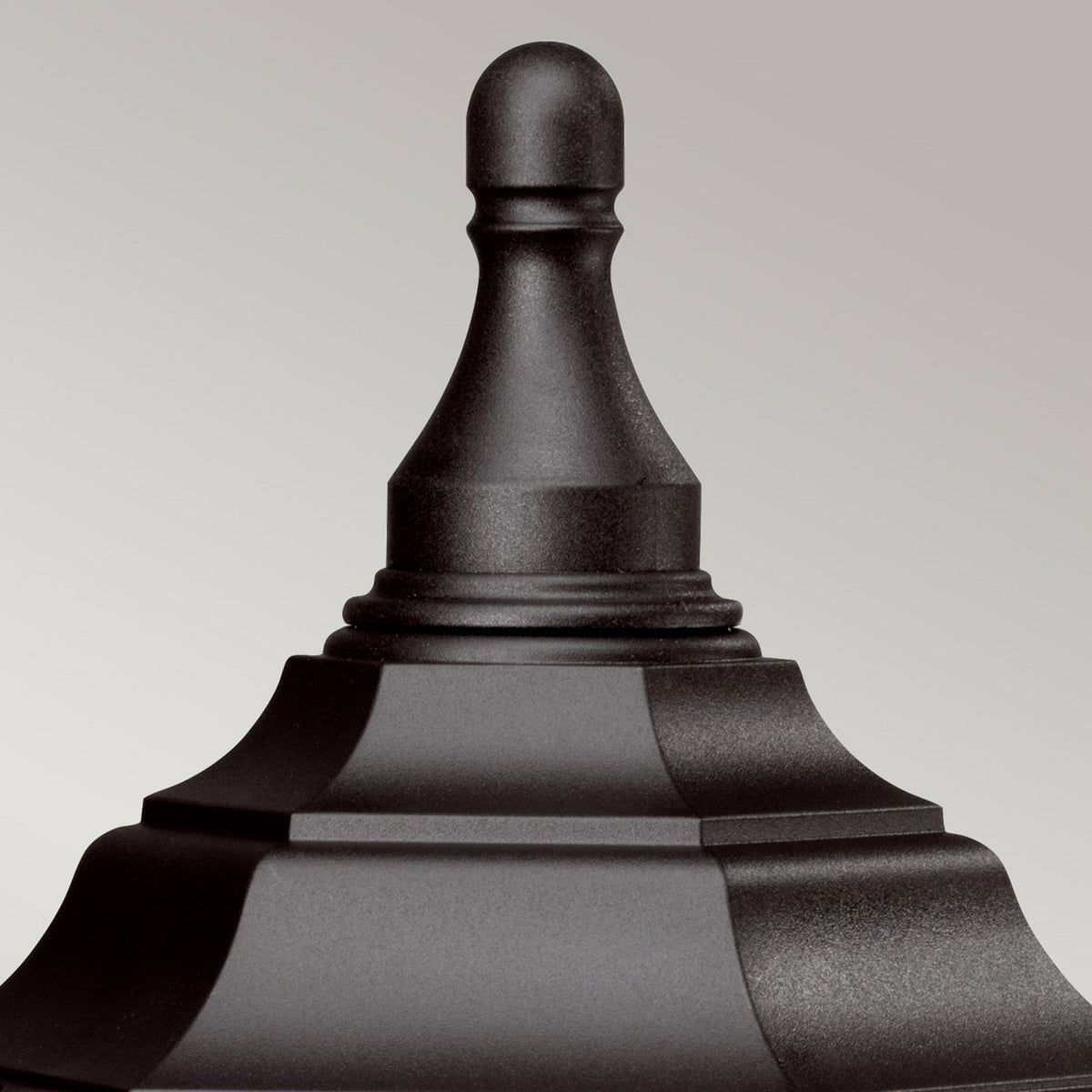 Kinsale 6 Sided Outdoor Pedestal or Porch Light in Black