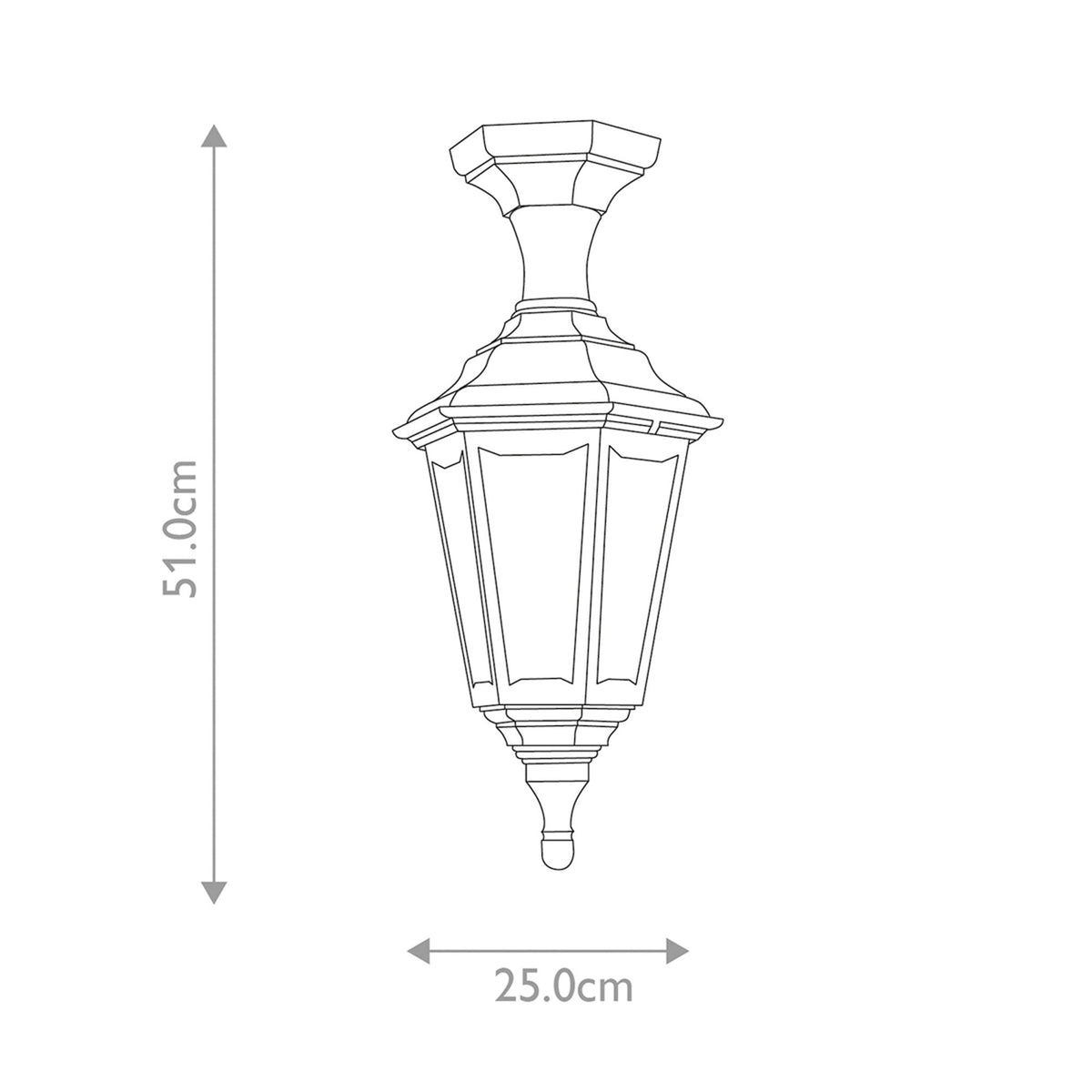 Kinsale 6 Sided Outdoor Pedestal or Porch Light in Black