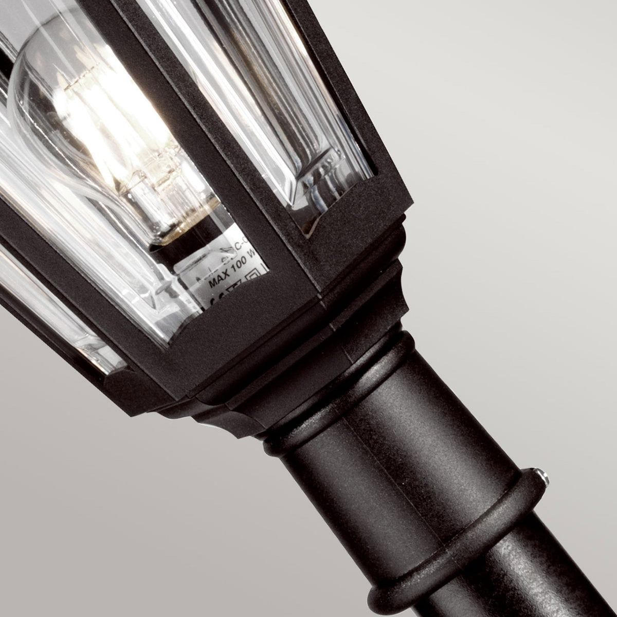 Kinsale 6 Sided Pillar Light in Black