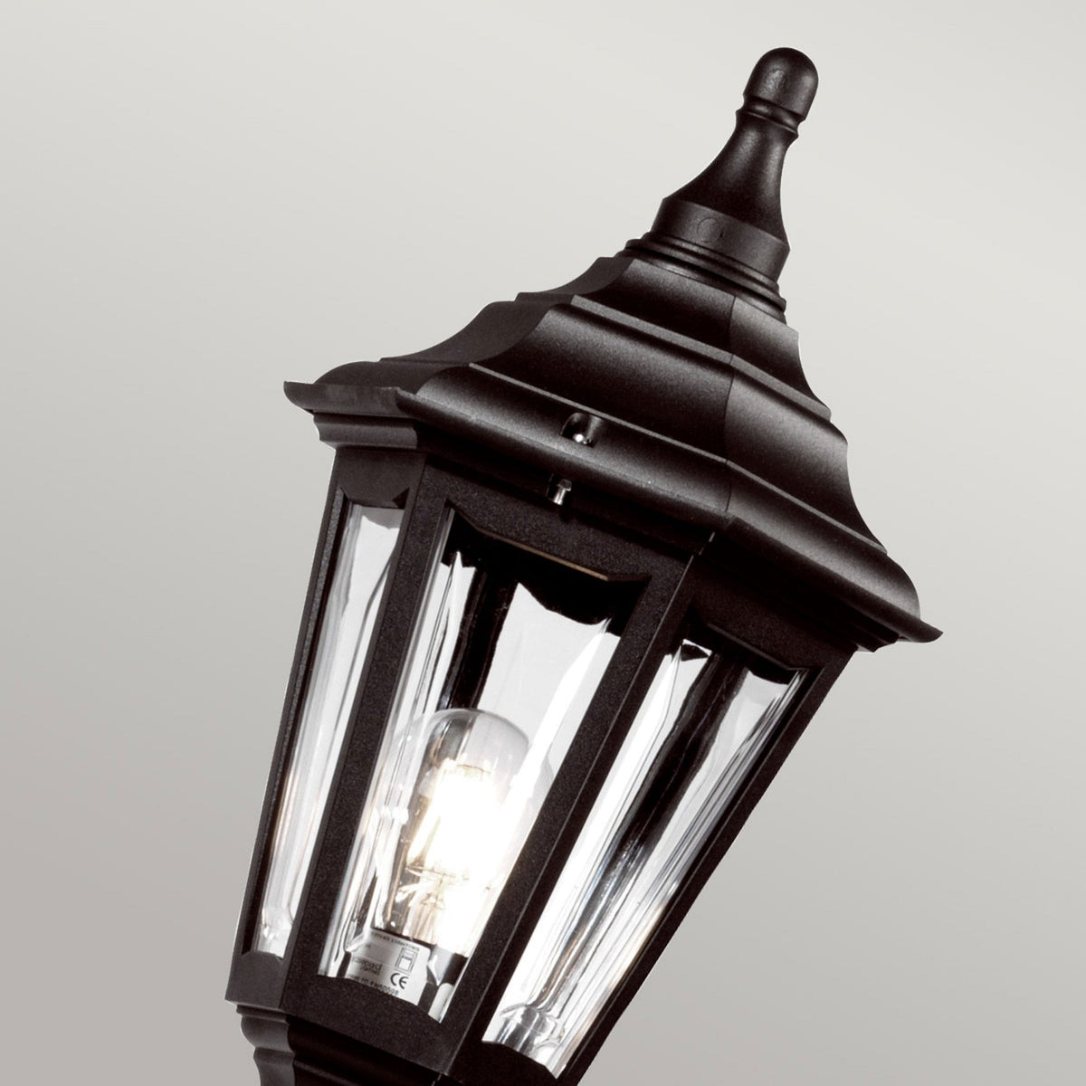 Kinsale 6 Sided Weatherproof Post Light in Black