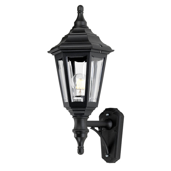 Kinsale 6 Sided Outdoor Wall Up or Down Light in Black