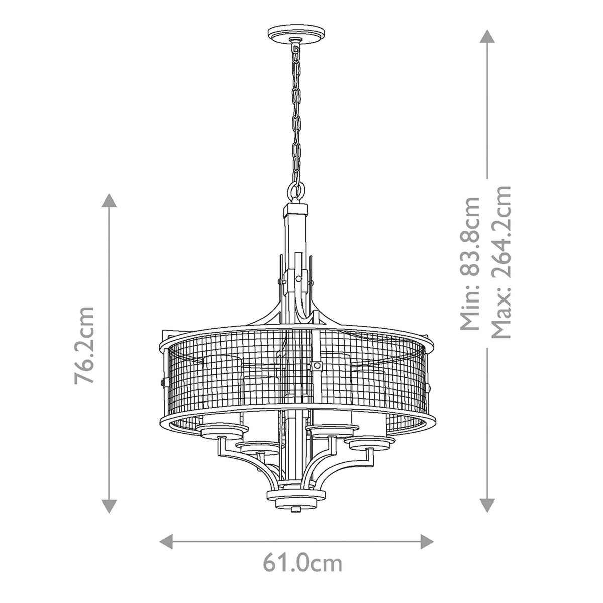 Ahrendale 4 Light Chandelier in Anvil Iron