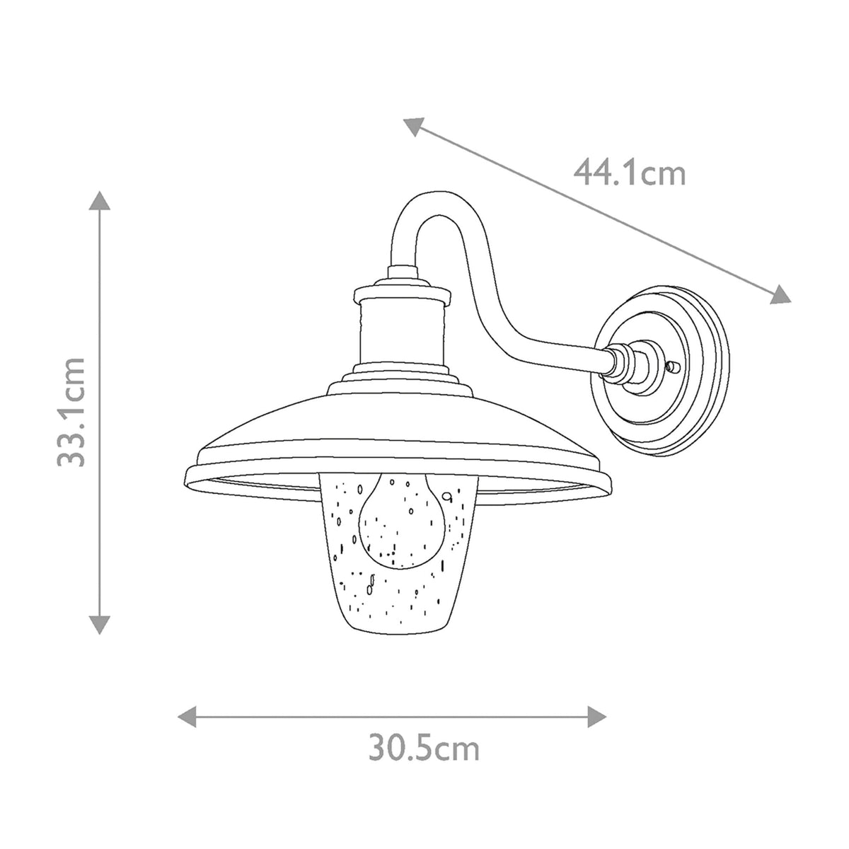 Allenbury Coastal Medium Wall Light in Textured Black with Clear Seeded Glass