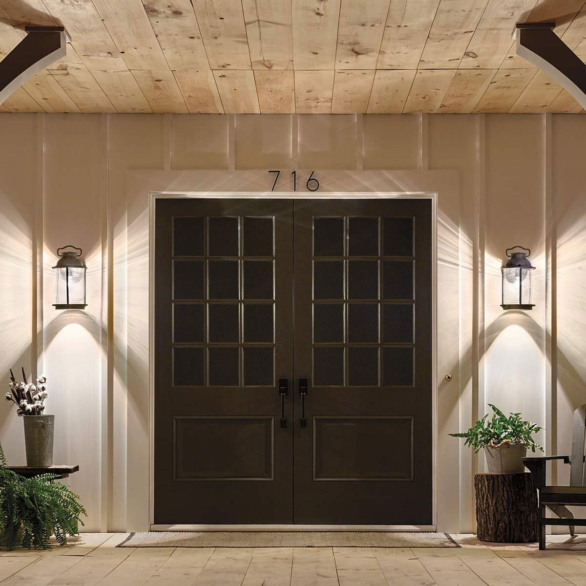 Ashland Bay Large Outdoor Wall Lantern in Weathered Zinc