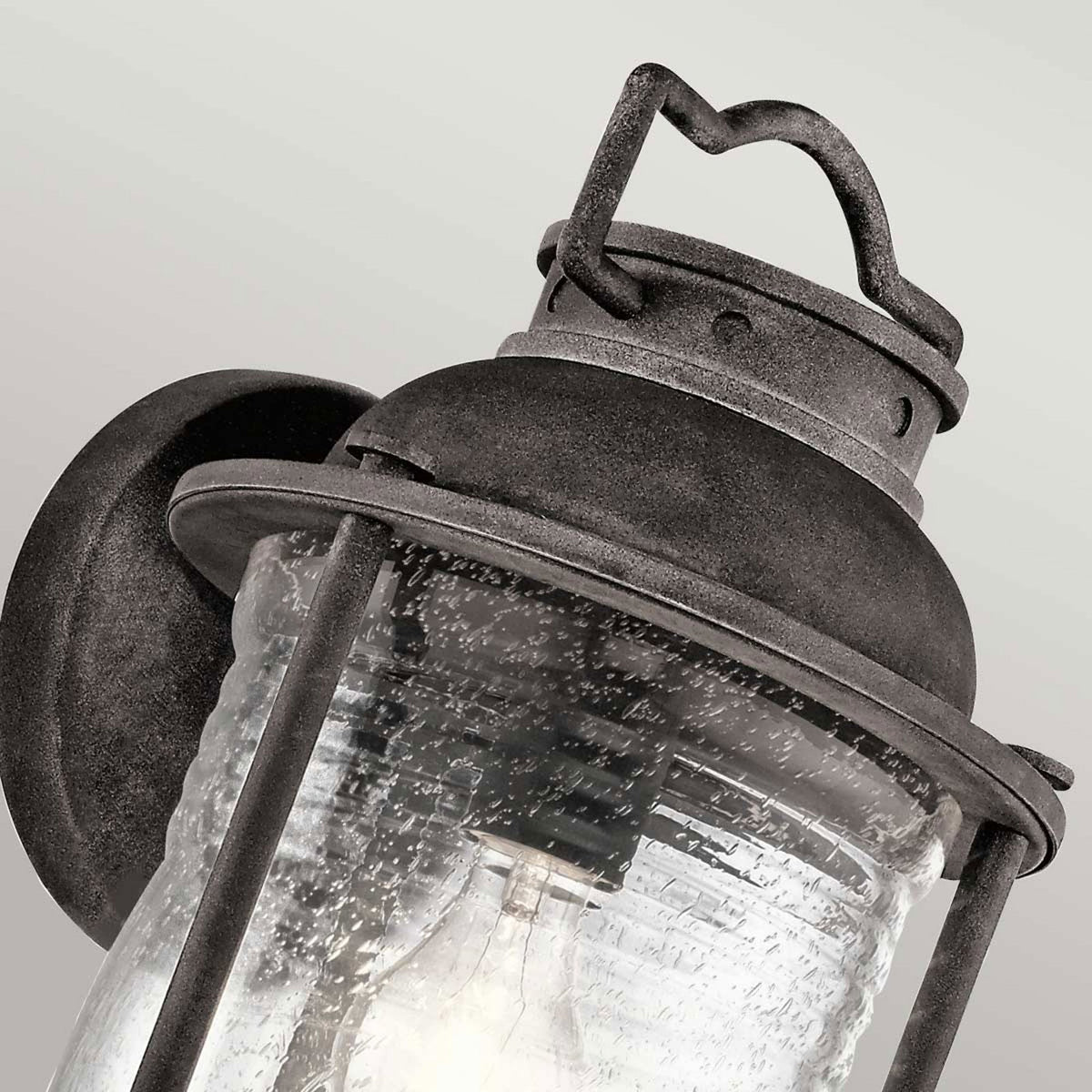 Ashland Bay Large Outdoor Wall Lantern in Weathered Zinc