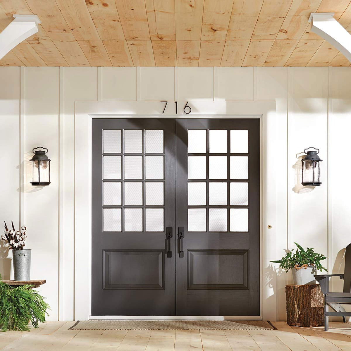 Ashland Bay Large Outdoor Wall Lantern in Weathered Zinc