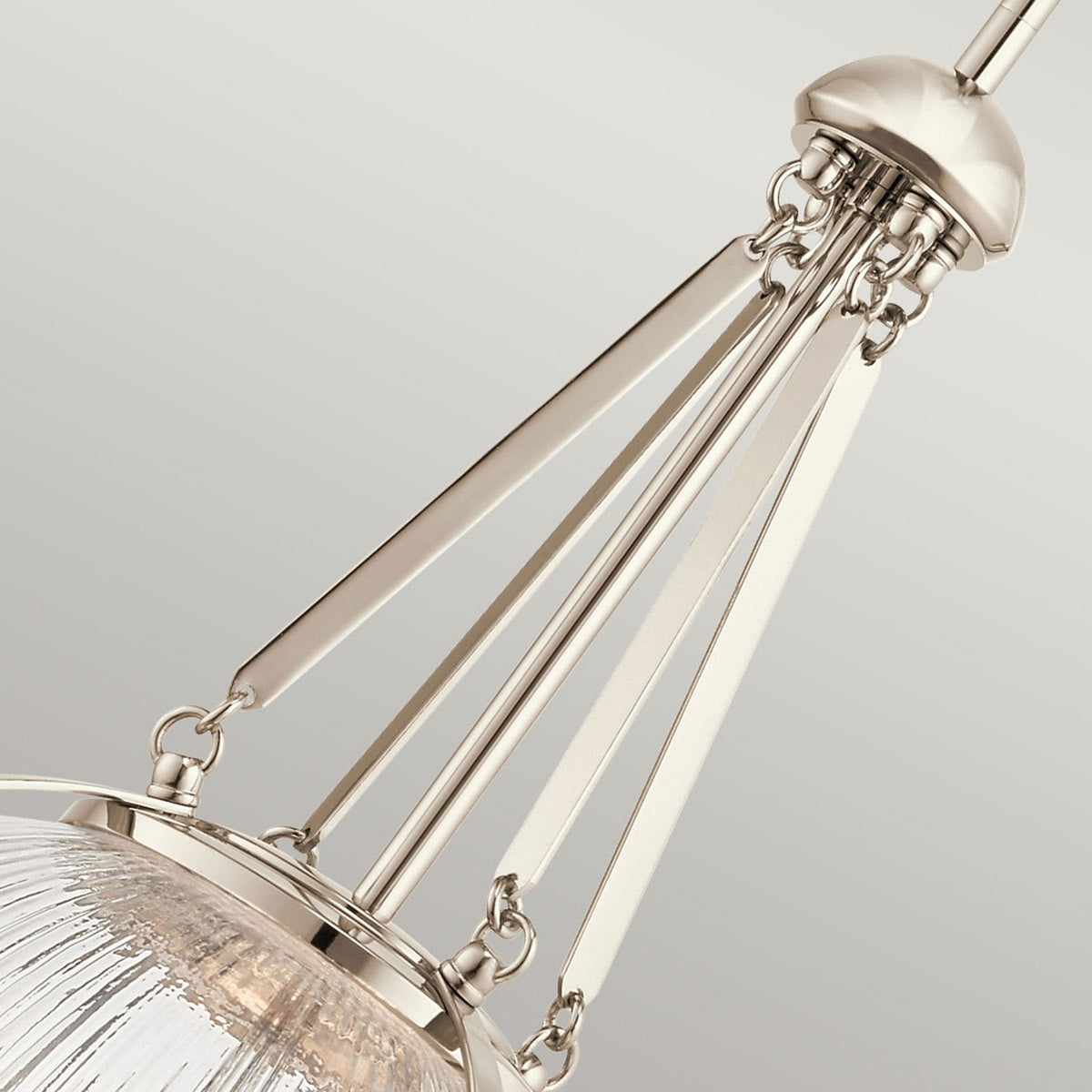 Aster Single Three Light Pendant in Polished Nickel