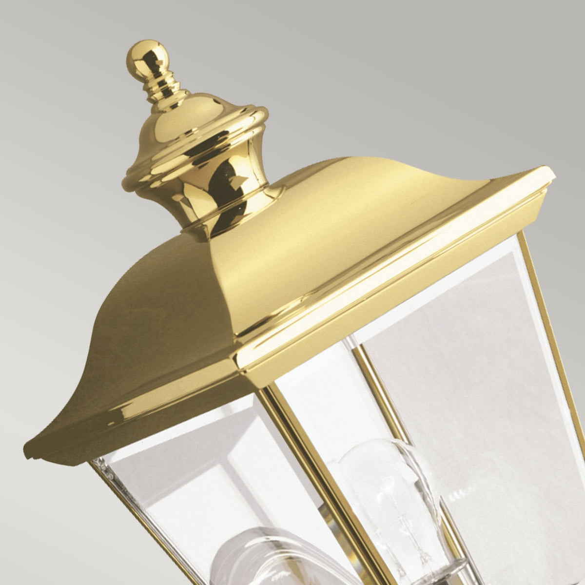 Bay Shore Medium Outdoor Wall Lantern Light in Polished Brass