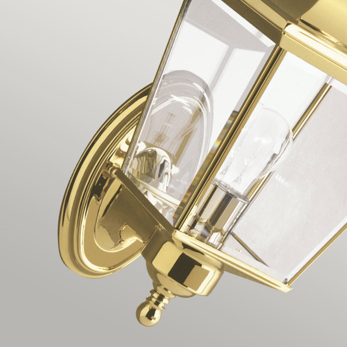 Bay Shore Medium Outdoor Wall Lantern Light in Polished Brass