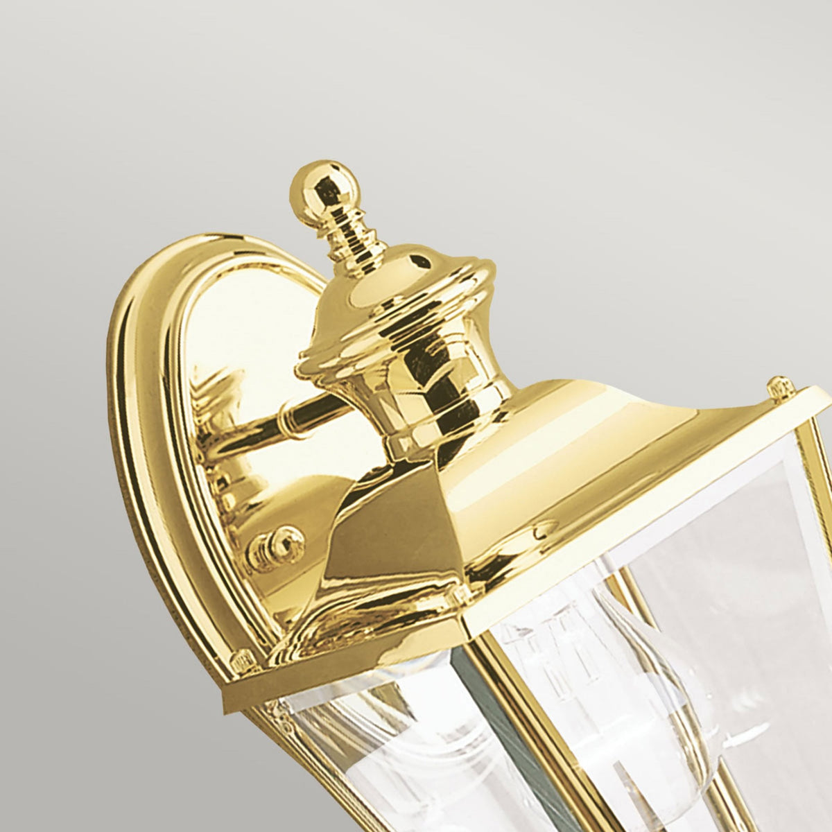 Bay Shore Small Outdoor Wall Lantern Light in Polished Brass