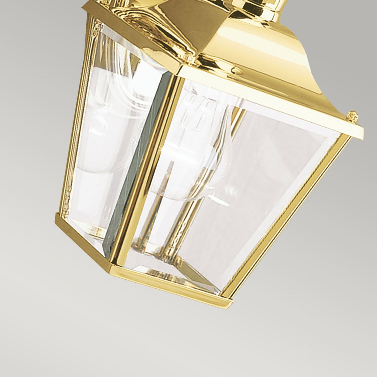 Bay Shore Small Outdoor Wall Lantern Light in Polished Brass