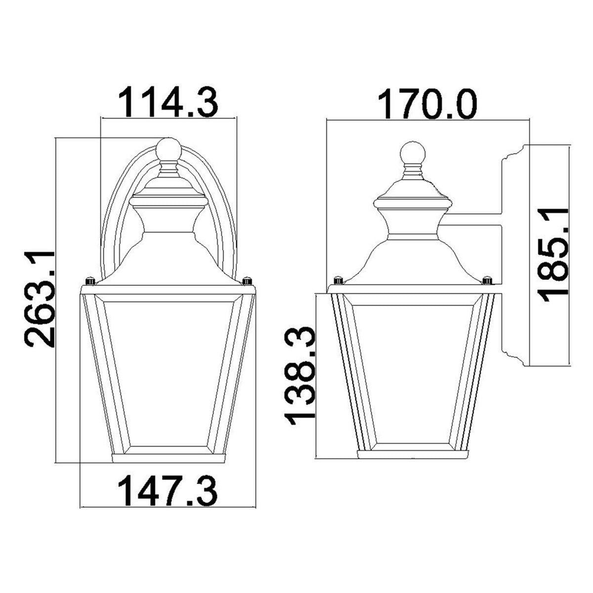 Bay Shore Small Outdoor Wall Lantern Light in Polished Brass