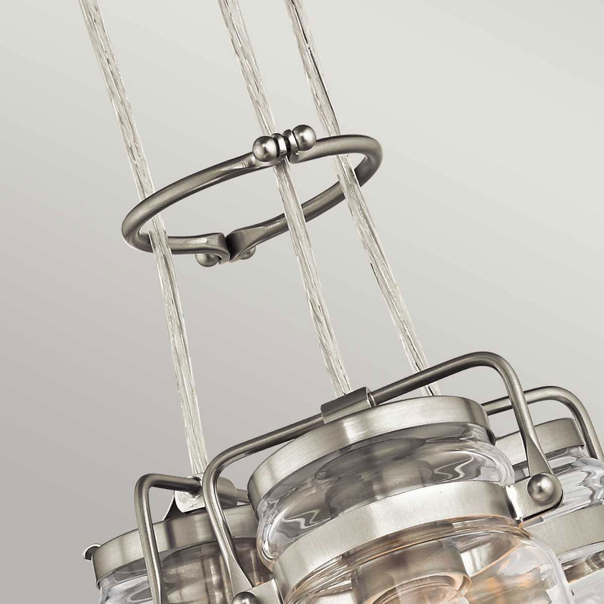 Brinley Three Light Cluster Pendant in Brushed Nickel