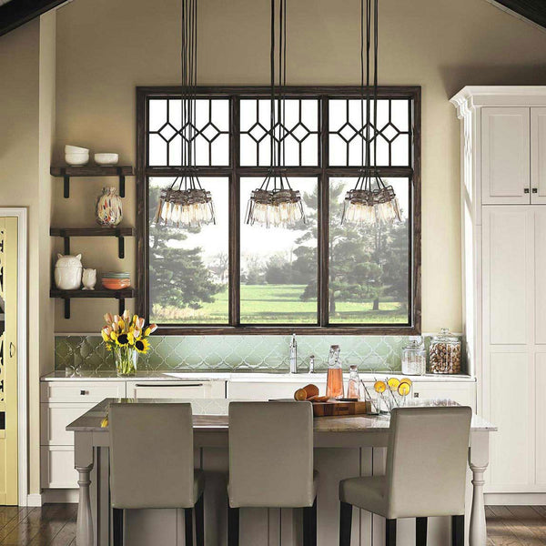 Brinley Six Light Cluster Pendant in Olde Bronze