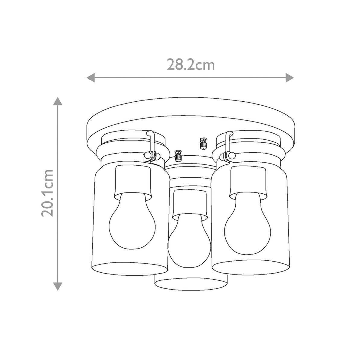 Brinley Three Light Flush Mount in Brushed Nickel