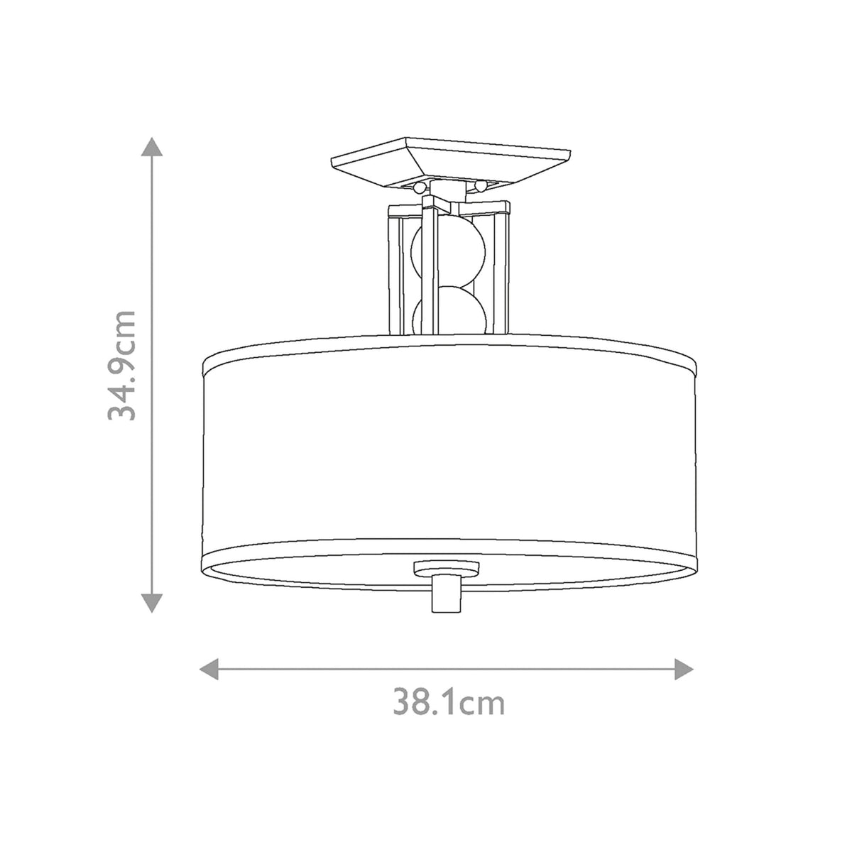 Celestial Semi-Flush Light in Cambridge Bronze