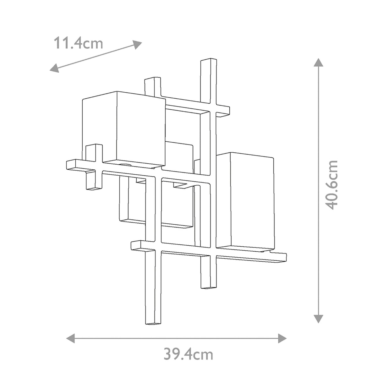 City Lights Twin Wall Light Finished in Classic Pewter