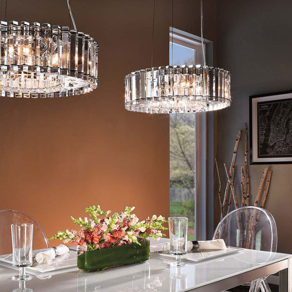 Crystal Skye IP44 8 Light Chandelier Pendant in Chrome