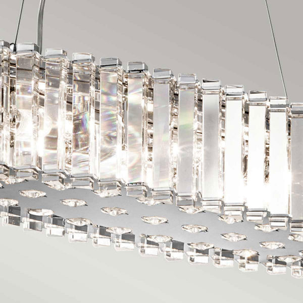 Crystal Skye IP44 LED Island Chandelier in Chrome