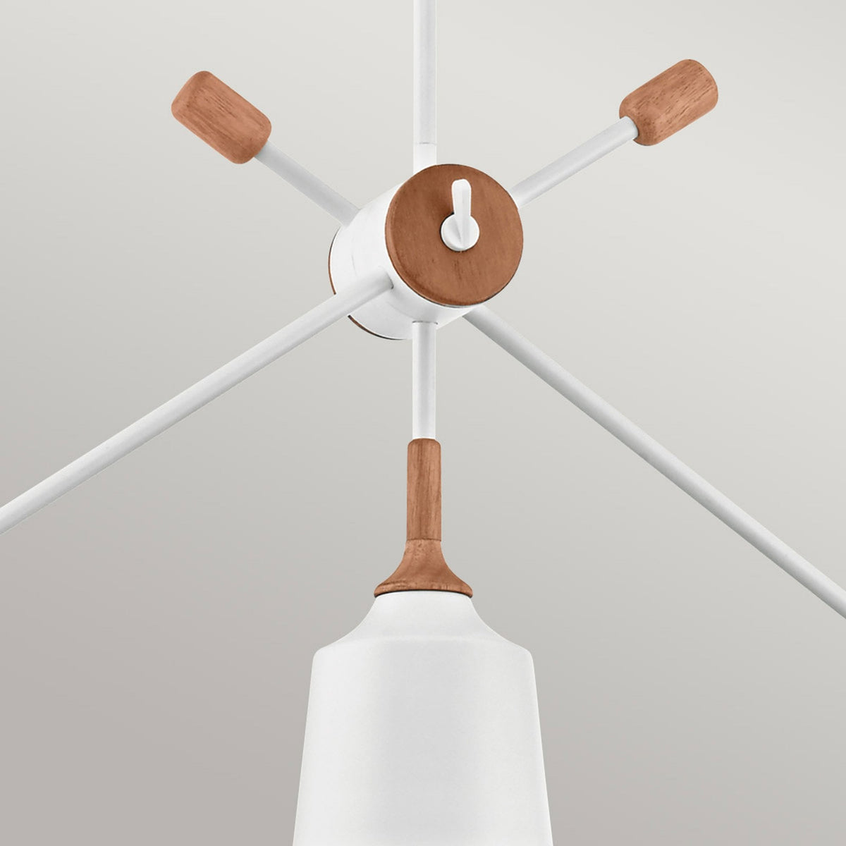 Danika 3 Light Linear Chandelier Pendant Light in White and Wood