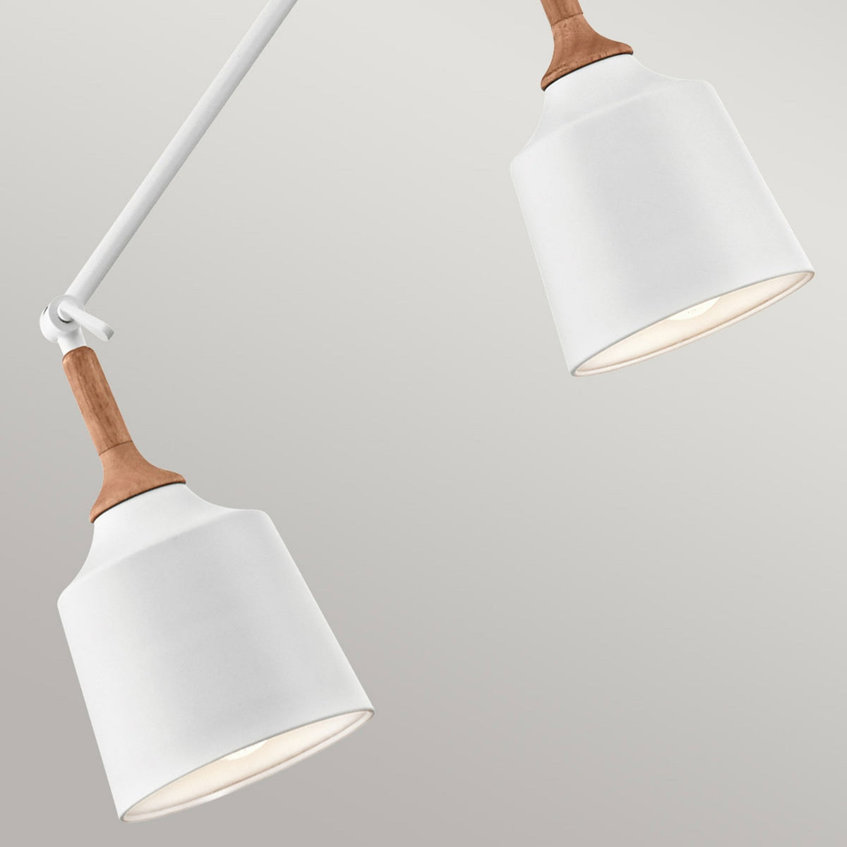 Danika 3 Light Linear Chandelier Pendant Light in White and Wood
