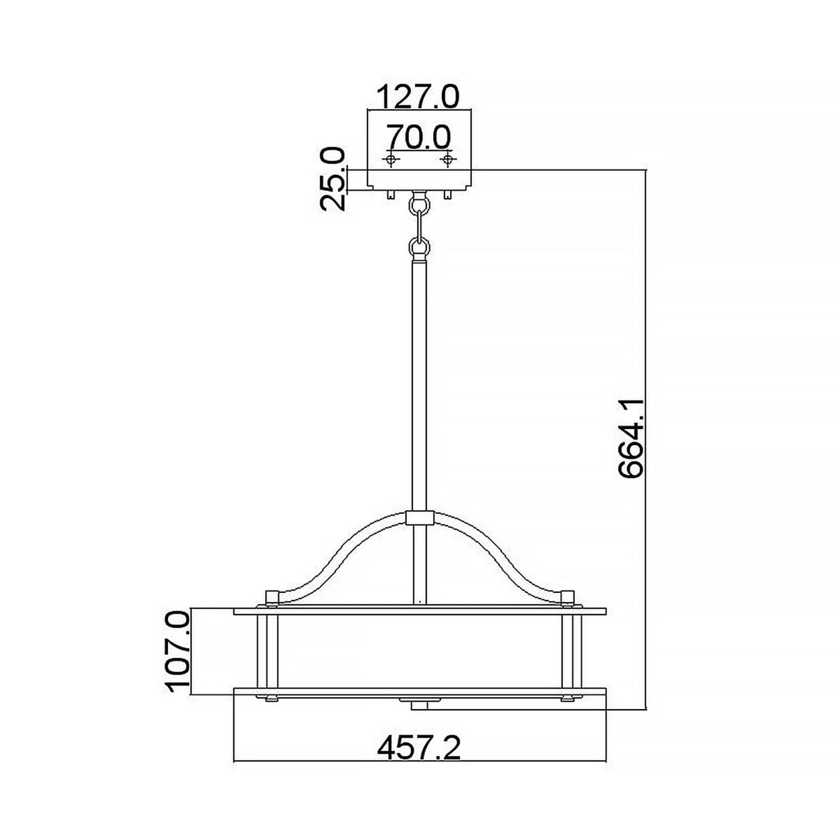 Emory 3 Light Pendant or Semi Flush Light in Olde Bronze