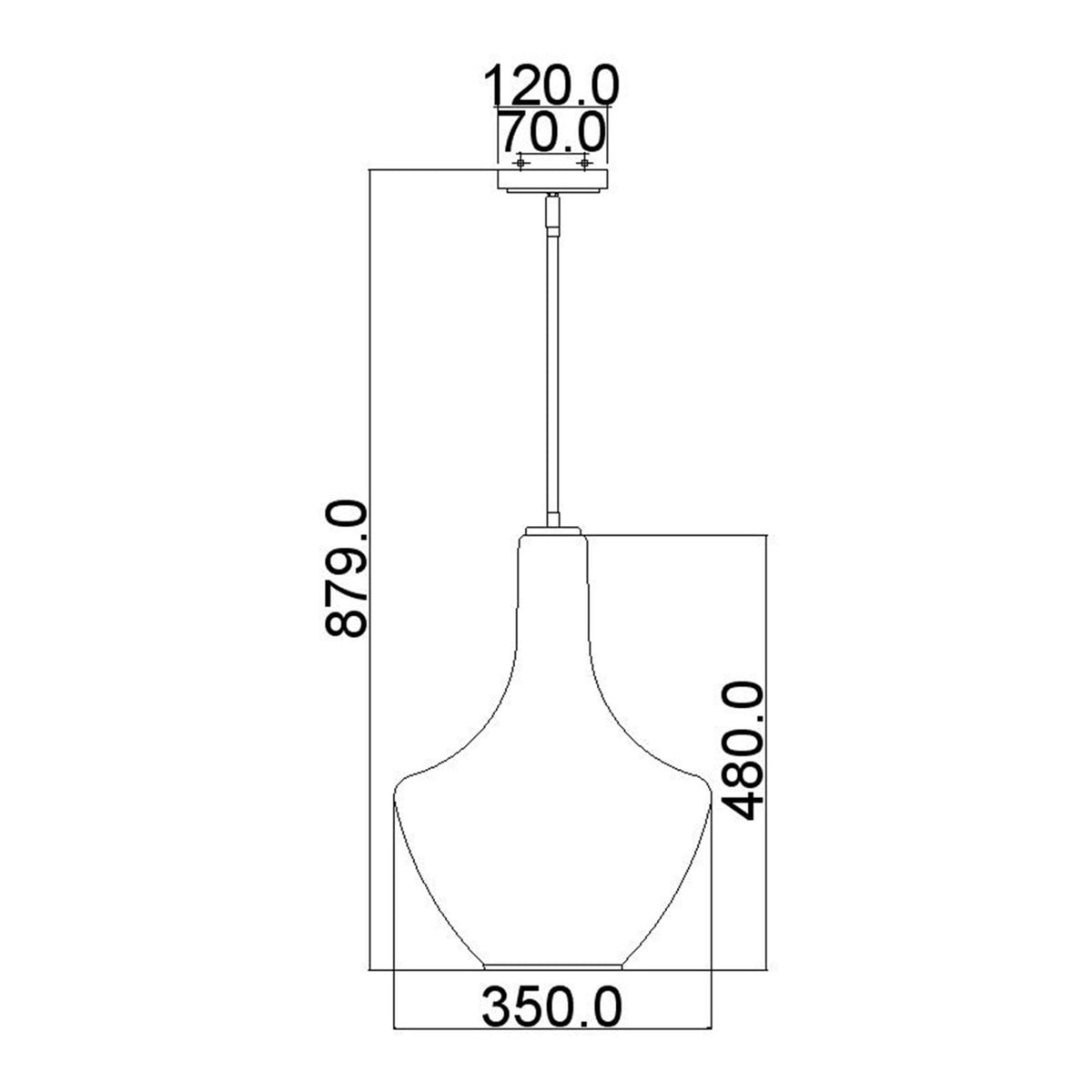 Everly Medium Pendant Light in Glass & Chrome