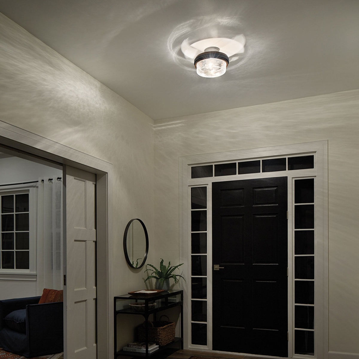 Grand Bank Two Light Semi-Flush Mount Ceiling Light in Distressed Antique Grey