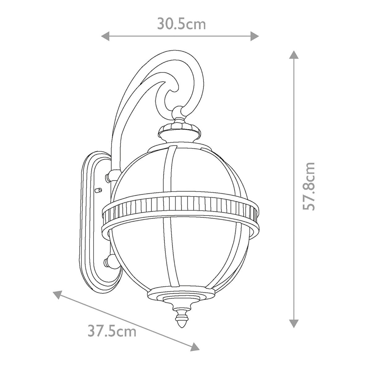 Halleron 3 Light Outdoor Wall Lantern in Londonderry