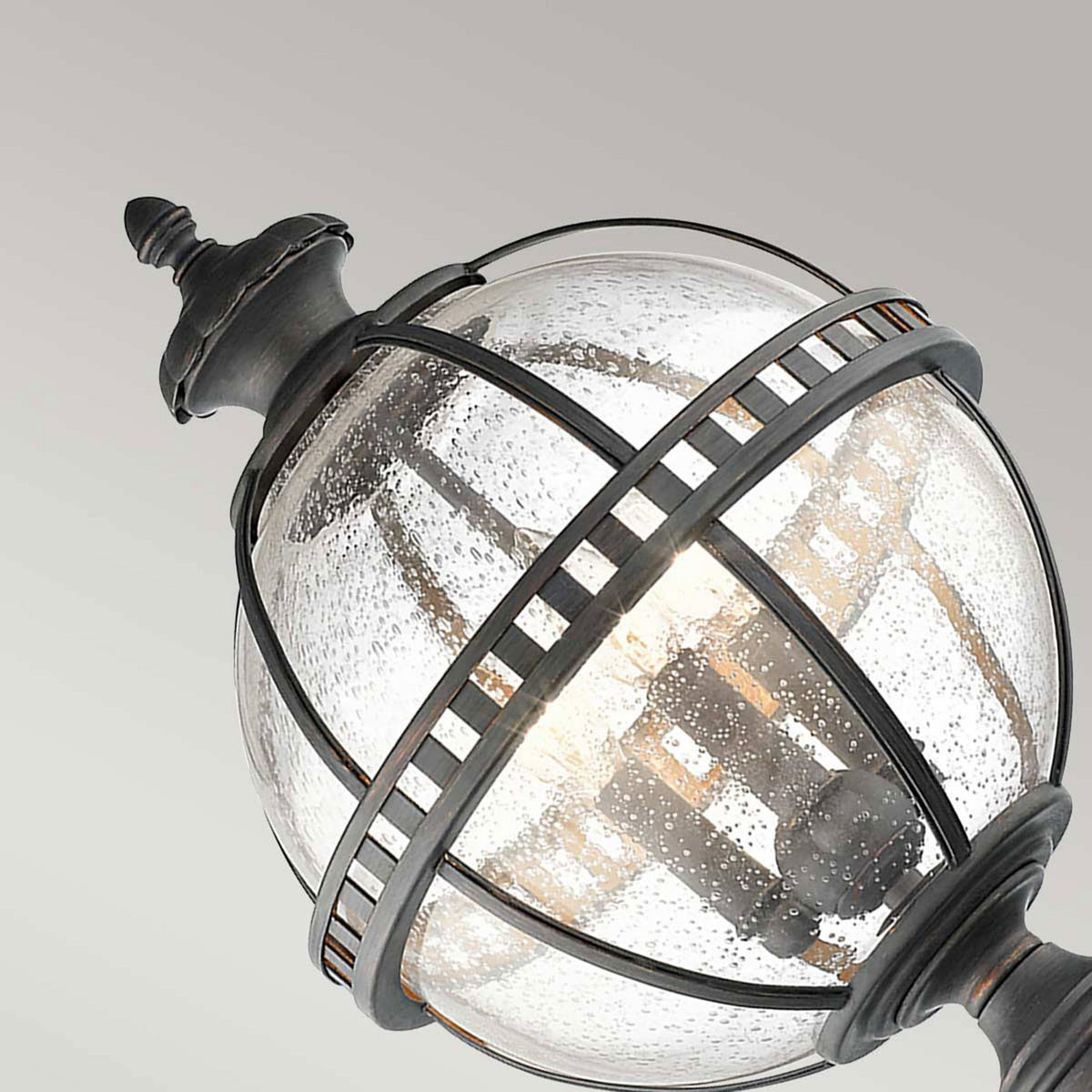 Halleron 3 Light Outdoor Pedestal Lantern in Londonderry