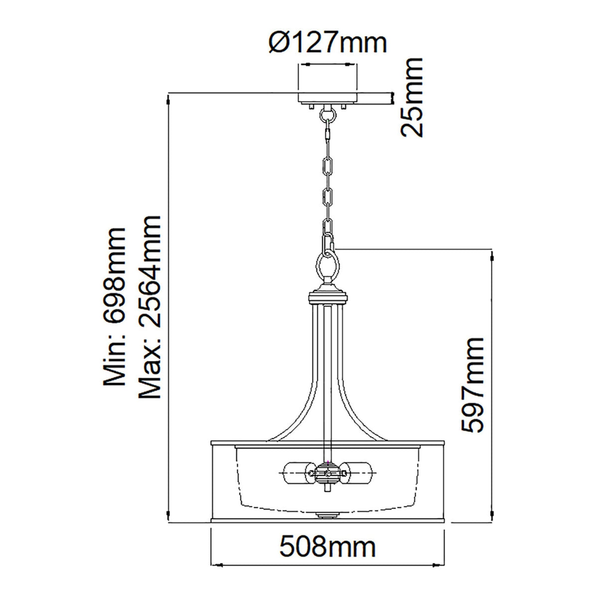 Lacey Large Pendant in Mission Bronze