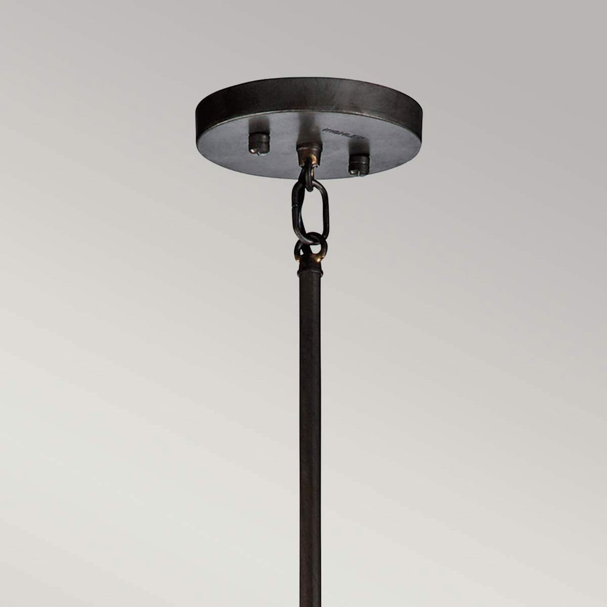 Rocklyn Three Light Chandelier in Raw Steel & Natural Brass Accents
