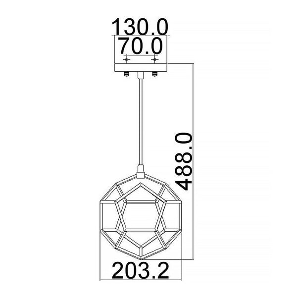 Rocklyn Mini Pendant in Raw Steel & Natural Brass Accents