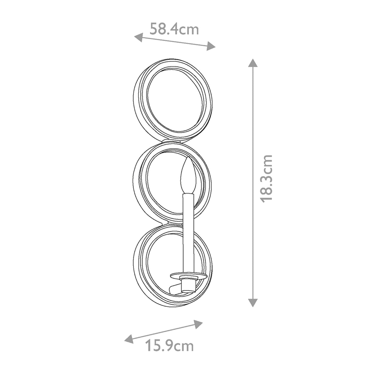 Rosalie Single Wall Light in Sterling Gold