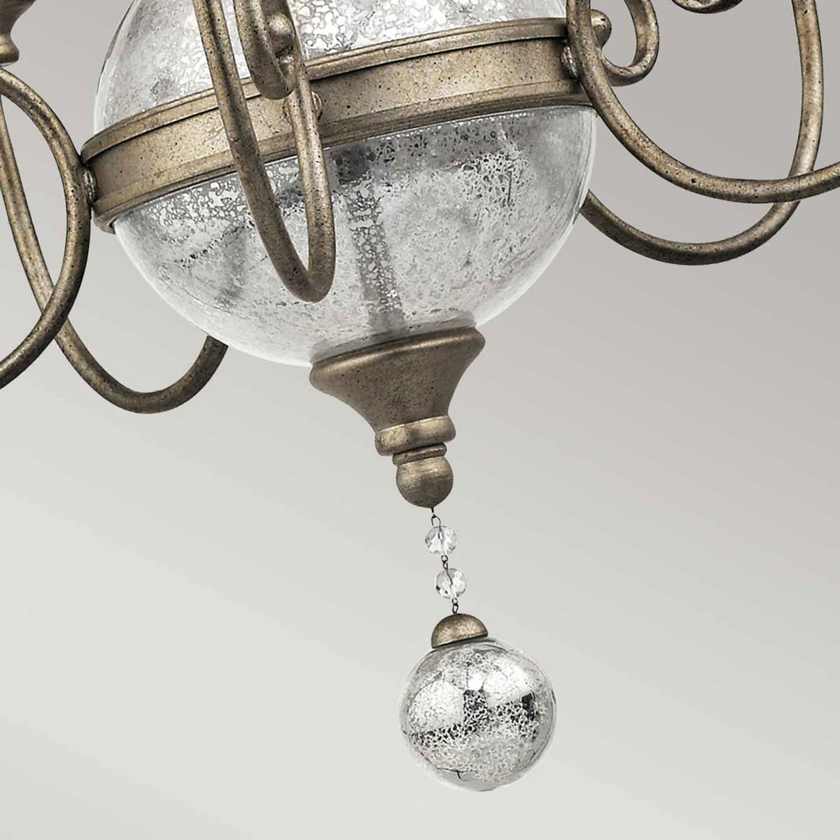 Rosalie Five Light Chandelier in Sterling Gold