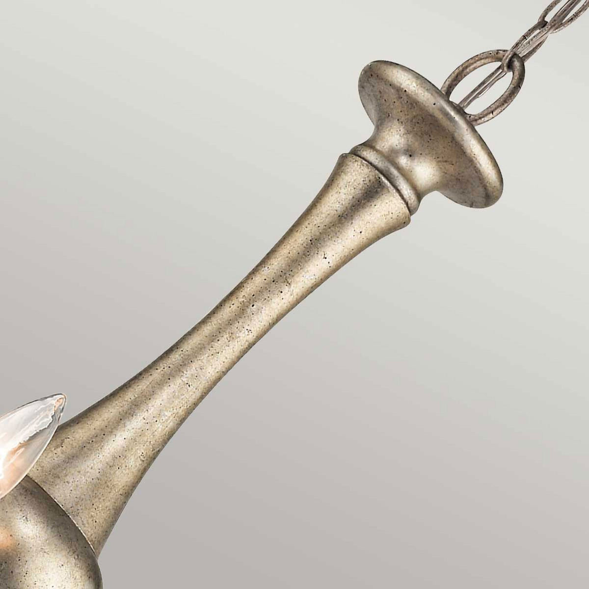 Rosalie Five Light Chandelier in Sterling Gold