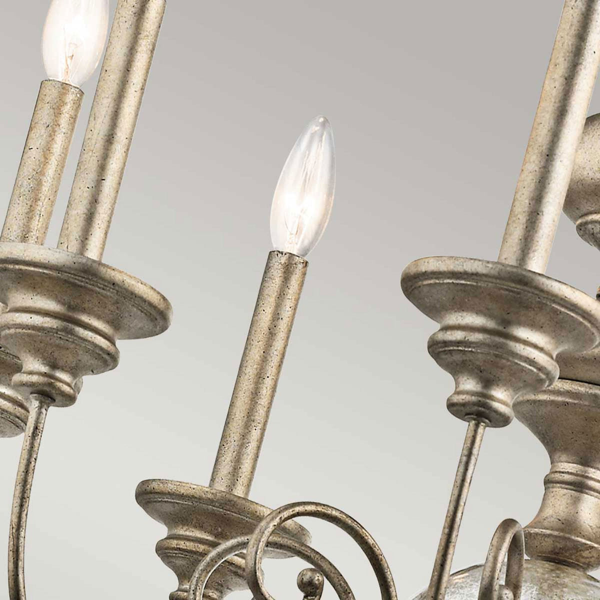 Rosalie Eight Light Chandelier in Sterling Gold